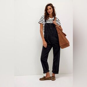 Free People Black Overalls Relaxed Fit